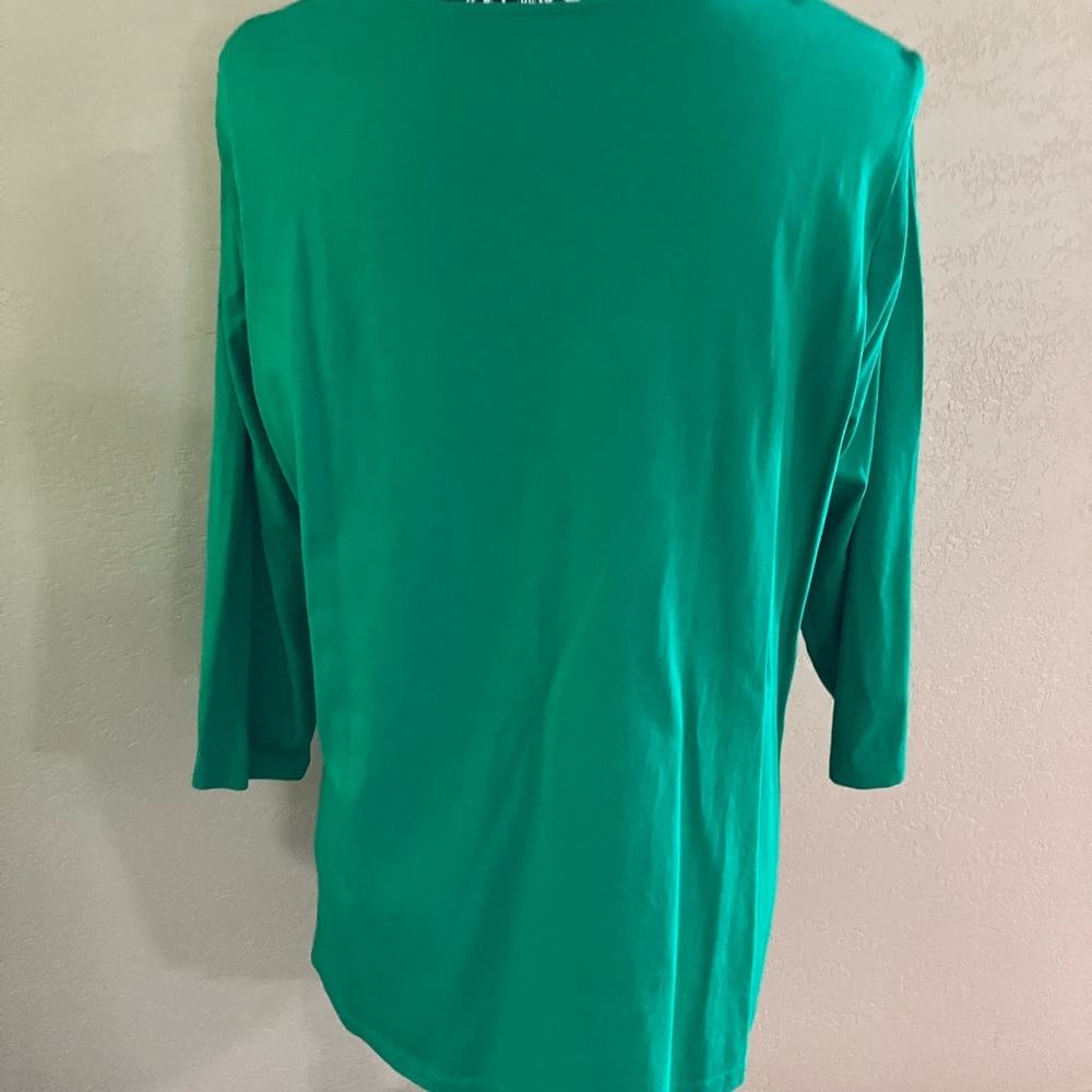 🎁2/$12 COLDWATER CREEK GREEN XL 100% SUPIMA COTTON SHIRT - Picture 3 of 9